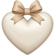 white heart with beige bow sticker