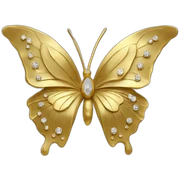 Gold butterfly jewel with heart shaped diamonds sticker