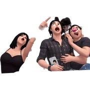 boys with black hair kissing sticker