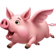 Flying pig sticker