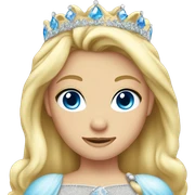 blonde blue eyes princess wearing tiara  sticker