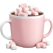 Light Pink mug of hot chocolate with marshmallows  sticker
