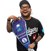 stylish boy with accessories sticker