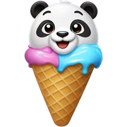 Panda eating ice cream sticker