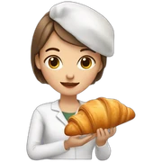 French Girl Holding a Croissant sticker