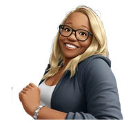 smiling girl with blonde hair sticker