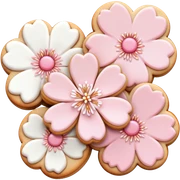 Cute Pastel pink and white Cherry Blossom Sakura Cookie sticker