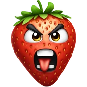 Angry strawberry sticker