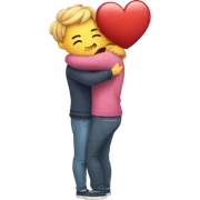 heart hugging heart sticker