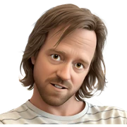 brown haired male indoors sticker