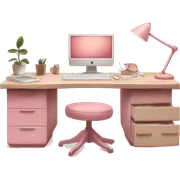 aesthetic desk pink and beige sticker