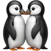 Penguin kisses penguin sticker