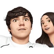 girl and boy with earphones sticker