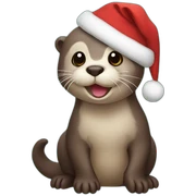 Cute christmas otter sticker