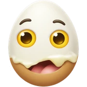 Egg face bitting their finger sticker