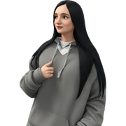 girl with black hair outdoors sticker