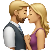 man and woman kissing sticker