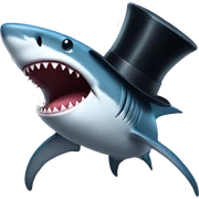 Shark with a top hat sticker