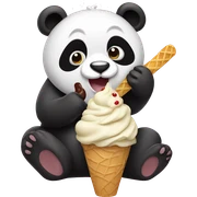 Panda eating ice cream sticker