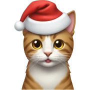 cat with a santa hat sticker