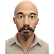 bald man with mustache sticker