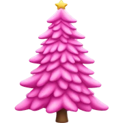 Pink Christmas tree sticker