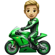 green motorcycle racer  sticker