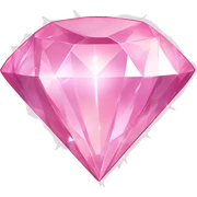 Diamond Emoji "A sparkling pastel pink diamond with flawless cuts, radiating rainbow-tinted light beams and surrounded by tiny glitter specs." sticker