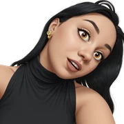 girl with black hair and jewelry sticker