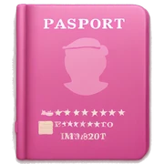 Pink American passport  sticker