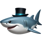 Shark with a top hat sticker
