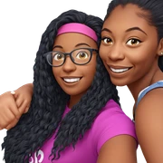 girls smiling together with glasses sticker