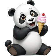 Panda eating ice cream sticker