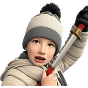 girl with katana in winter sticker