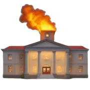 a school in fire sticker