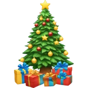 christmas tree with presents beneath  sticker