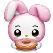 my melody eating a donut sticker