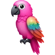 Pink ombre parrot with glitter sticker
