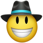 Smiley face with hat sticker
