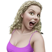 blonde girl with open mouth sticker