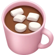 Light Pink mug of hot chocolate with marshmallows  sticker