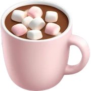 Light Pink mug of hot chocolate with marshmallows  sticker