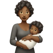 A mother holding a baby in her hands sticker
