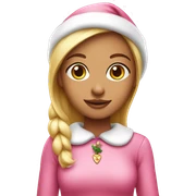 classic girl Pink Christmas elf sticker