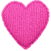 Knitted pink heart sticker