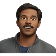 gazing male with facial hair sticker