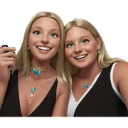 blonde girls with jewelry selfie sticker
