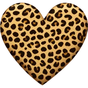 Leopard print heart sticker