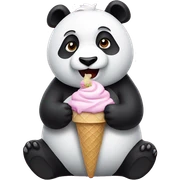 Panda eating ice cream sticker