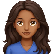 Chica morena de ojos marrones obscuros, cabello largo ligeramente ondulado  sticker